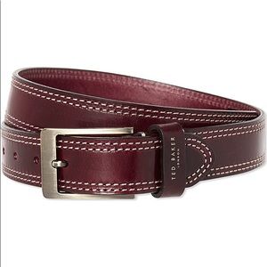 Ted Baker London Crikitt Leather Belt, Red Brown